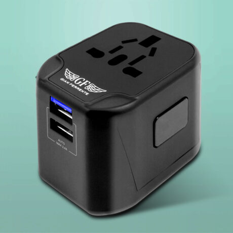 Essential Travel Adapter Plug Converter USB Charge Replacable Fuse Main