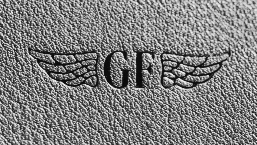 logo emboss on leather